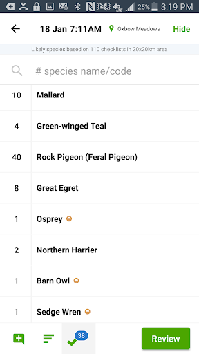 eBird by Cornell Lab - Image screenshot of android app