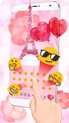 Red Love Eiffel Tower Theme - Image screenshot of android app