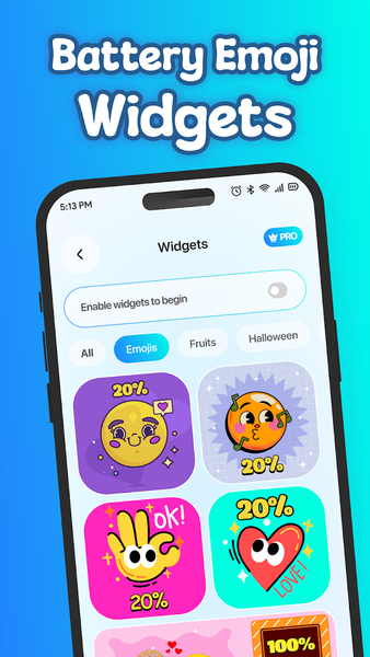 Emoji Battery Icon: Status Bar - عکس برنامه موبایلی اندروید
