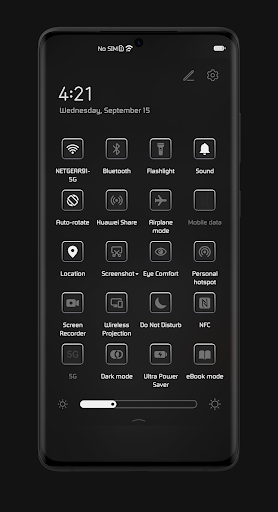 Royal Black EMUI 10/11 theme - Image screenshot of android app
