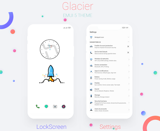 Glacier white EMUI 5/8/10/11 Theme - Image screenshot of android app