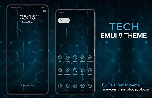 Tech Dark EMUI 9 Theme - عکس برنامه موبایلی اندروید