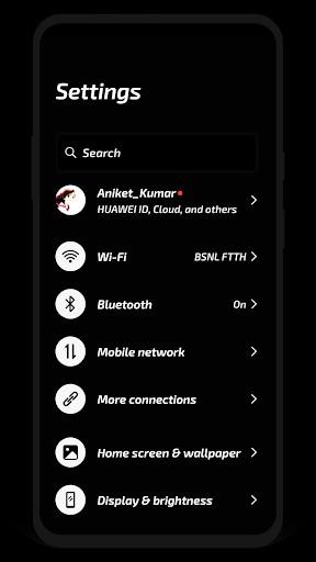 Pitch Black EMUI 5/8/10 Theme - Image screenshot of android app