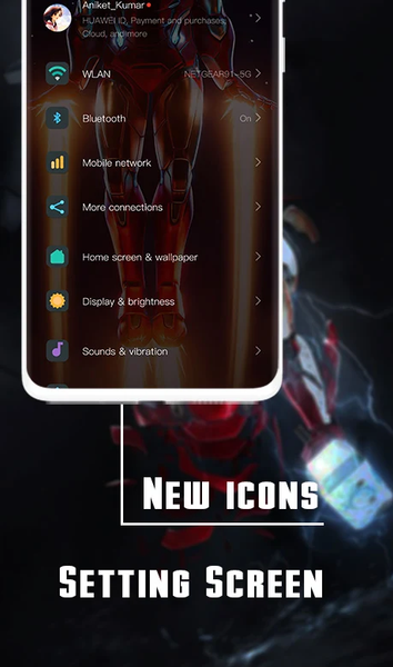 MAN OF IRON EMUI MagicUi Theme - عکس برنامه موبایلی اندروید
