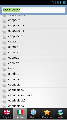 Italian dict - Image screenshot of android app