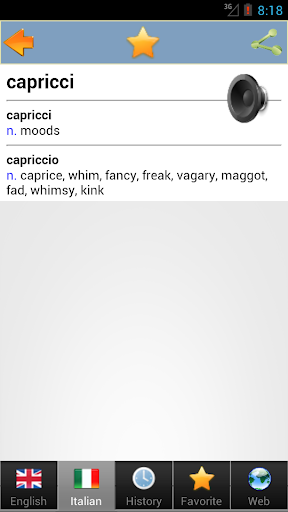 Italian dict - Image screenshot of android app
