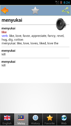 Malay dictionary - Image screenshot of android app