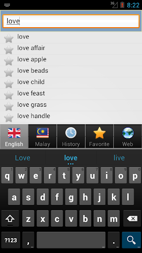 Malay dictionary - Image screenshot of android app