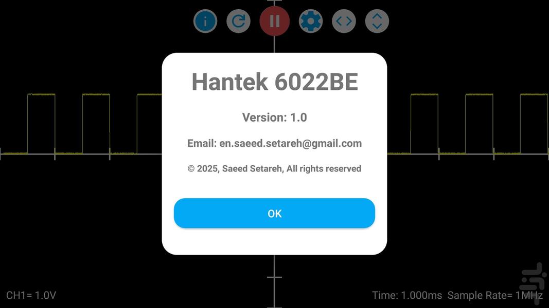 Hantek 6022BE - Image screenshot of android app