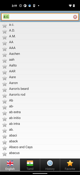 Tamil dict - Image screenshot of android app