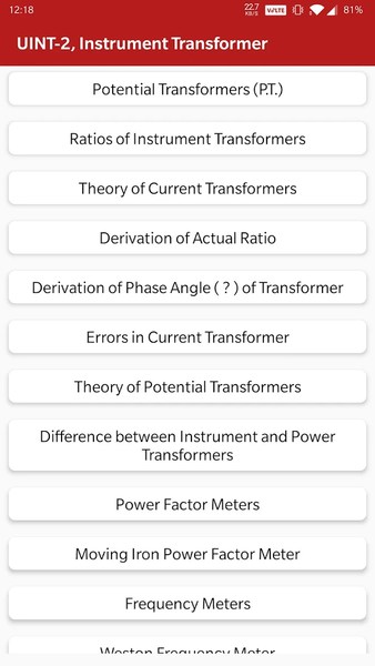 Electrical Measurements - عکس برنامه موبایلی اندروید