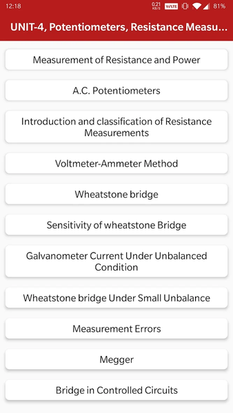 Electrical Measurements - عکس برنامه موبایلی اندروید