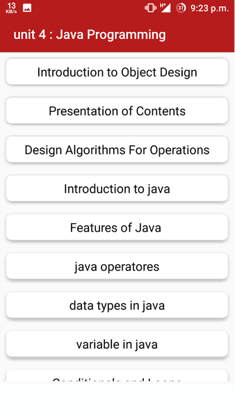 Object Oriented Programming - عکس برنامه موبایلی اندروید