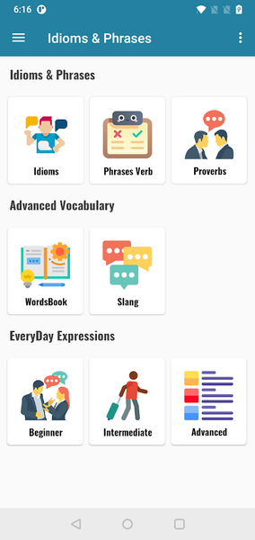 Idioms, Phrases & Expressions - عکس برنامه موبایلی اندروید