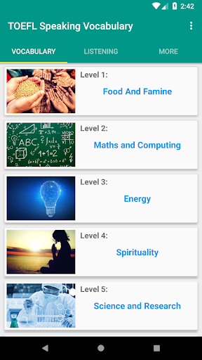 TOEFL Vocabulary & Listening - Image screenshot of android app