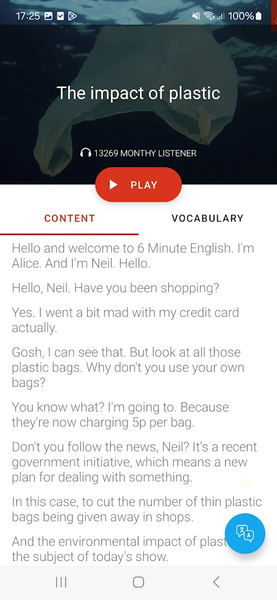 ۶ Minutes English - عکس برنامه موبایلی اندروید
