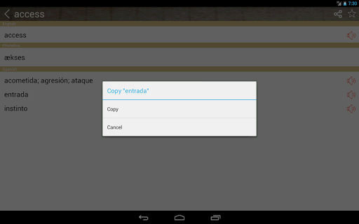 Spanish English Dictionary - عکس برنامه موبایلی اندروید