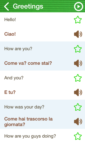Learn Italian Phrasebook - عکس برنامه موبایلی اندروید