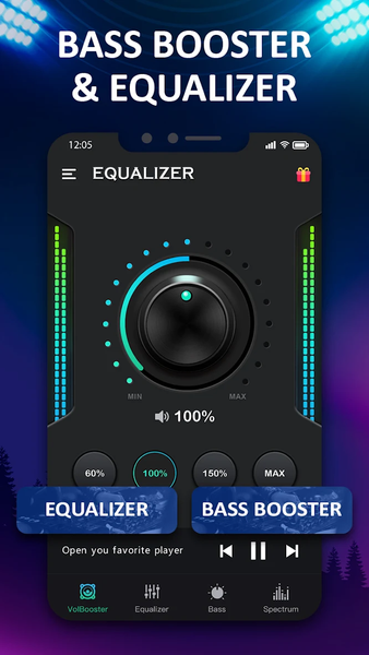 Bass & Vol Boost - Equalizer - عکس برنامه موبایلی اندروید