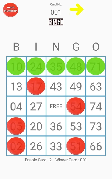 Bingo - Gameplay image of android game