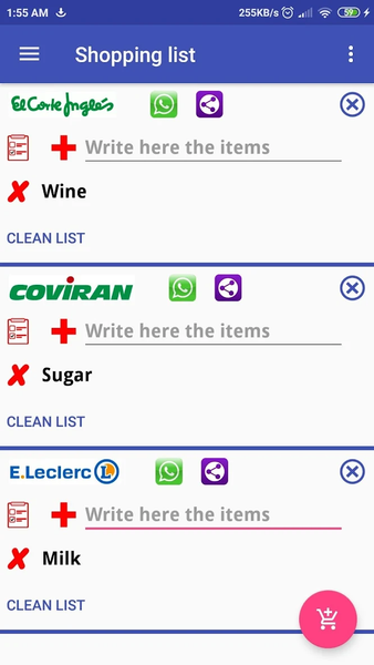 Shopping list ordered by super - Image screenshot of android app