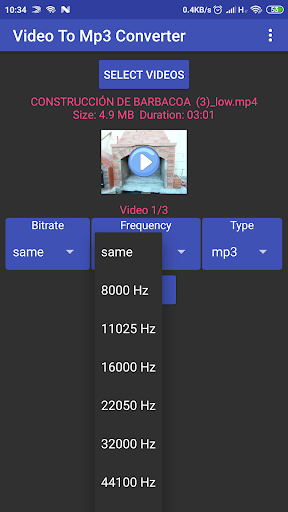 Video to mp3, mp2, aac or wav. Batch converter - عکس برنامه موبایلی اندروید
