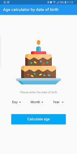 Age calculator from date of birth - Image screenshot of android app