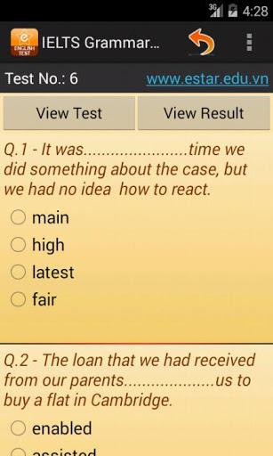 IELTS Grammar Test - عکس برنامه موبایلی اندروید