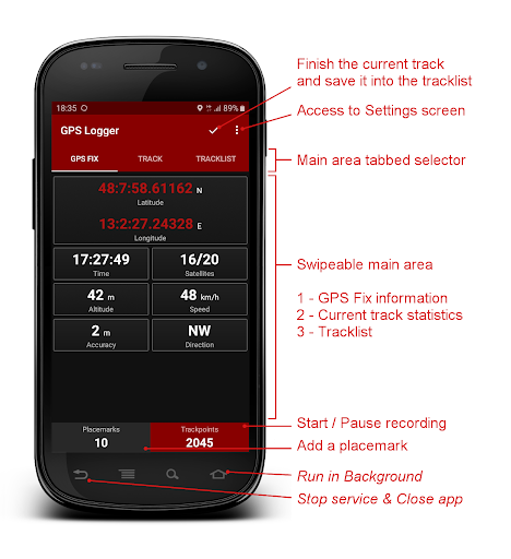 GPS Logger - Image screenshot of android app