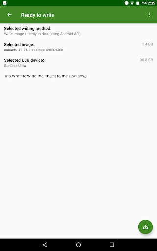 EtchDroid ISO to USB Writer - Image screenshot of android app