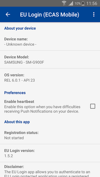 EU Login - Image screenshot of android app