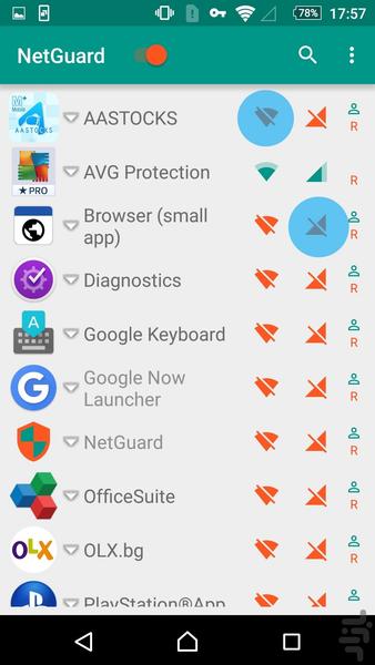 مدیریت اینترنت - عکس برنامه موبایلی اندروید