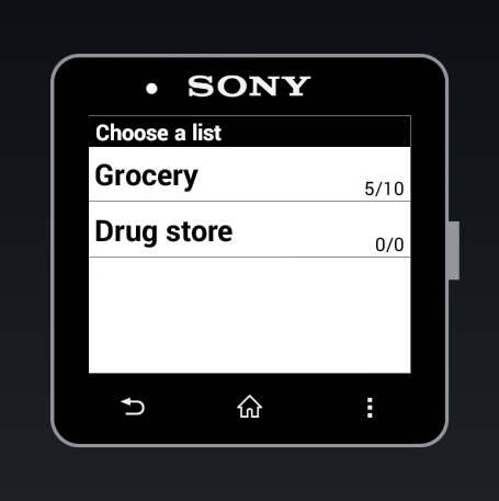 Shopping List for SmartWatch 2 - Image screenshot of android app
