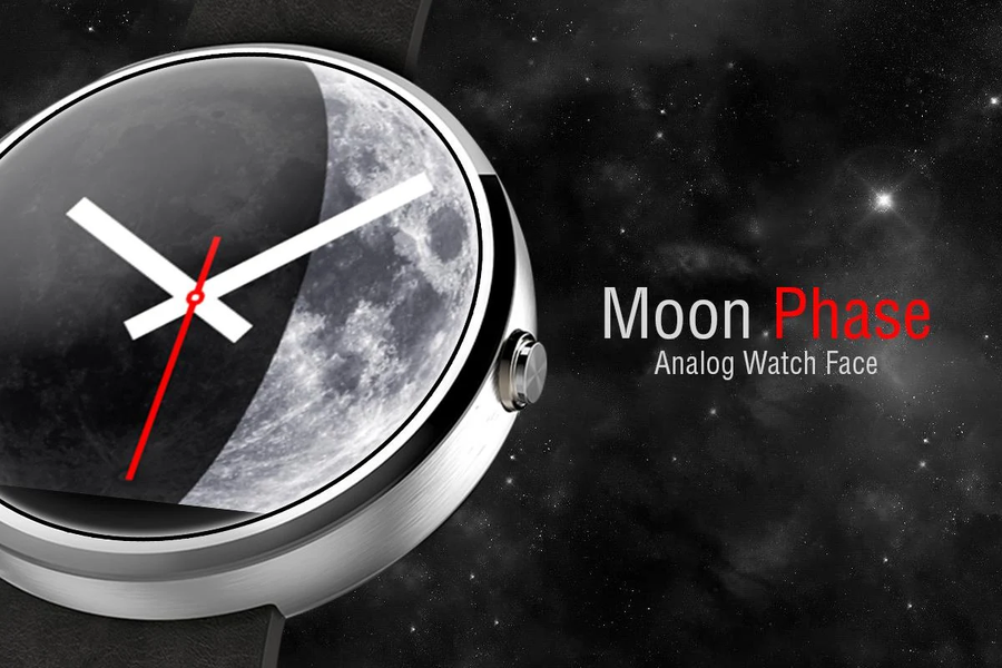 Moon Phase - Analog Watch Face - Image screenshot of android app