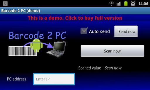 Barcode 2 PC demo - عکس برنامه موبایلی اندروید