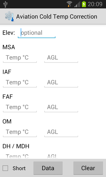 Aviation Cold Temp Correction - Image screenshot of android app
