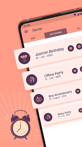 Birthday Reminder, Alarm & Birthdays - عکس برنامه موبایلی اندروید