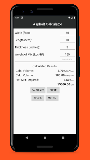 Asphalt Calculator Pro - عکس برنامه موبایلی اندروید