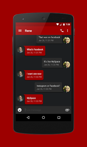 EvolveSMS Theme Stealth Red - Image screenshot of android app