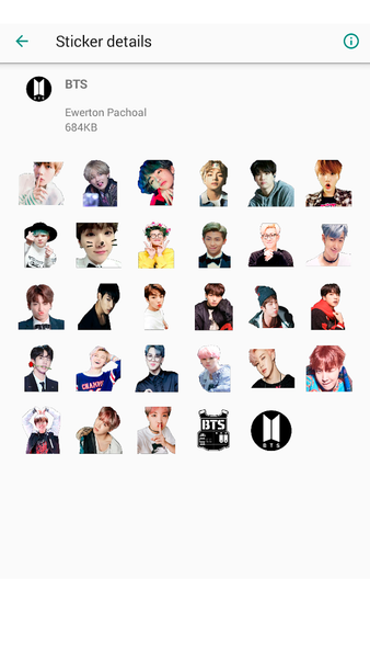 BTS Kpop Stickers WAStickerApp - عکس برنامه موبایلی اندروید