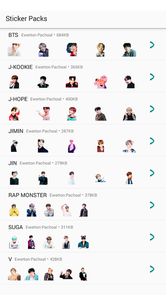 BTS Kpop Stickers WAStickerApp - عکس برنامه موبایلی اندروید