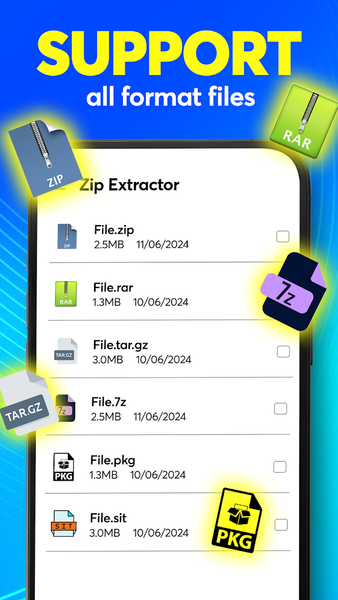 Zip extractor, Unzip, UnRar - عکس برنامه موبایلی اندروید