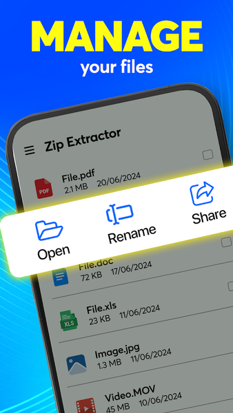 Zip extractor, Unzip, UnRar - عکس برنامه موبایلی اندروید