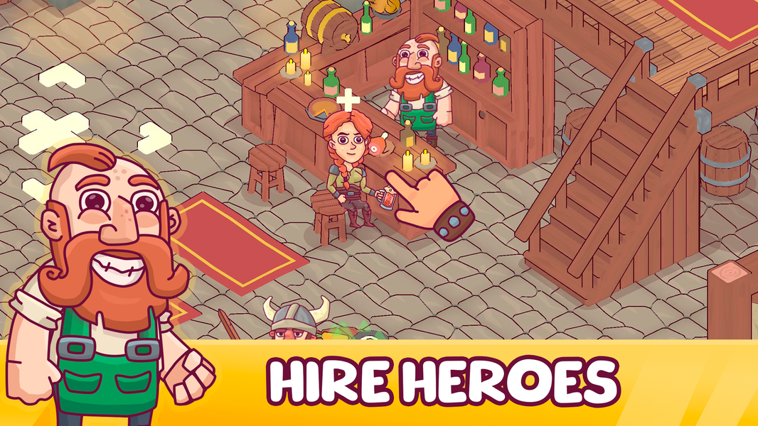 Heroes Tavern: Idle Pub Tycoon - Gameplay image of android game