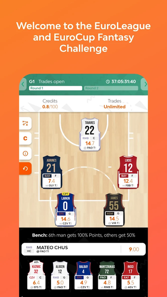 EuroLeague Fantasy Challenge - Gameplay image of android game