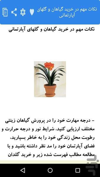 گلهای آپارتمانی - عکس برنامه موبایلی اندروید