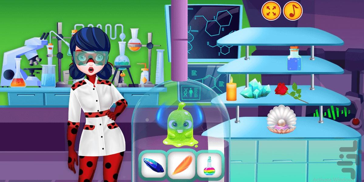 lady bug in the laboratory - Gameplay image of android game