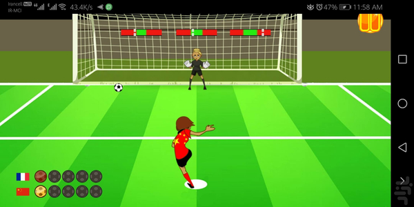 پنالتی جام جهانی دختران - Gameplay image of android game
