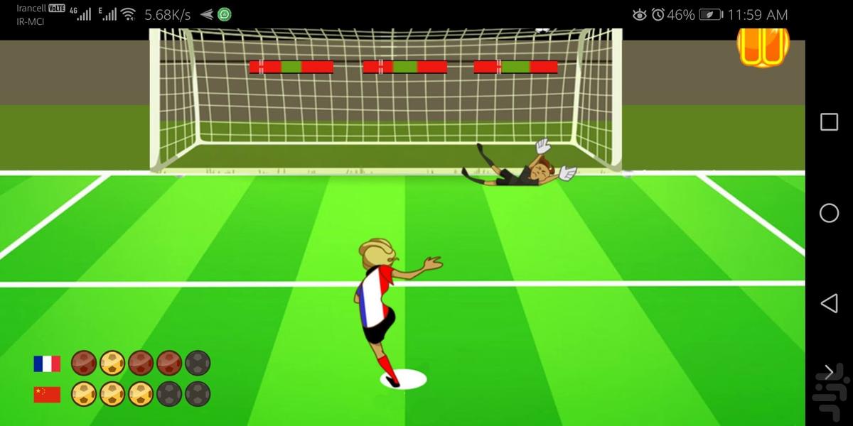 پنالتی جام جهانی دختران - Gameplay image of android game