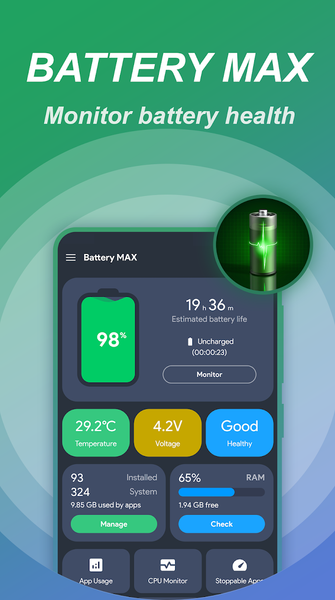 Battery MAX - Smart Charging - عکس برنامه موبایلی اندروید